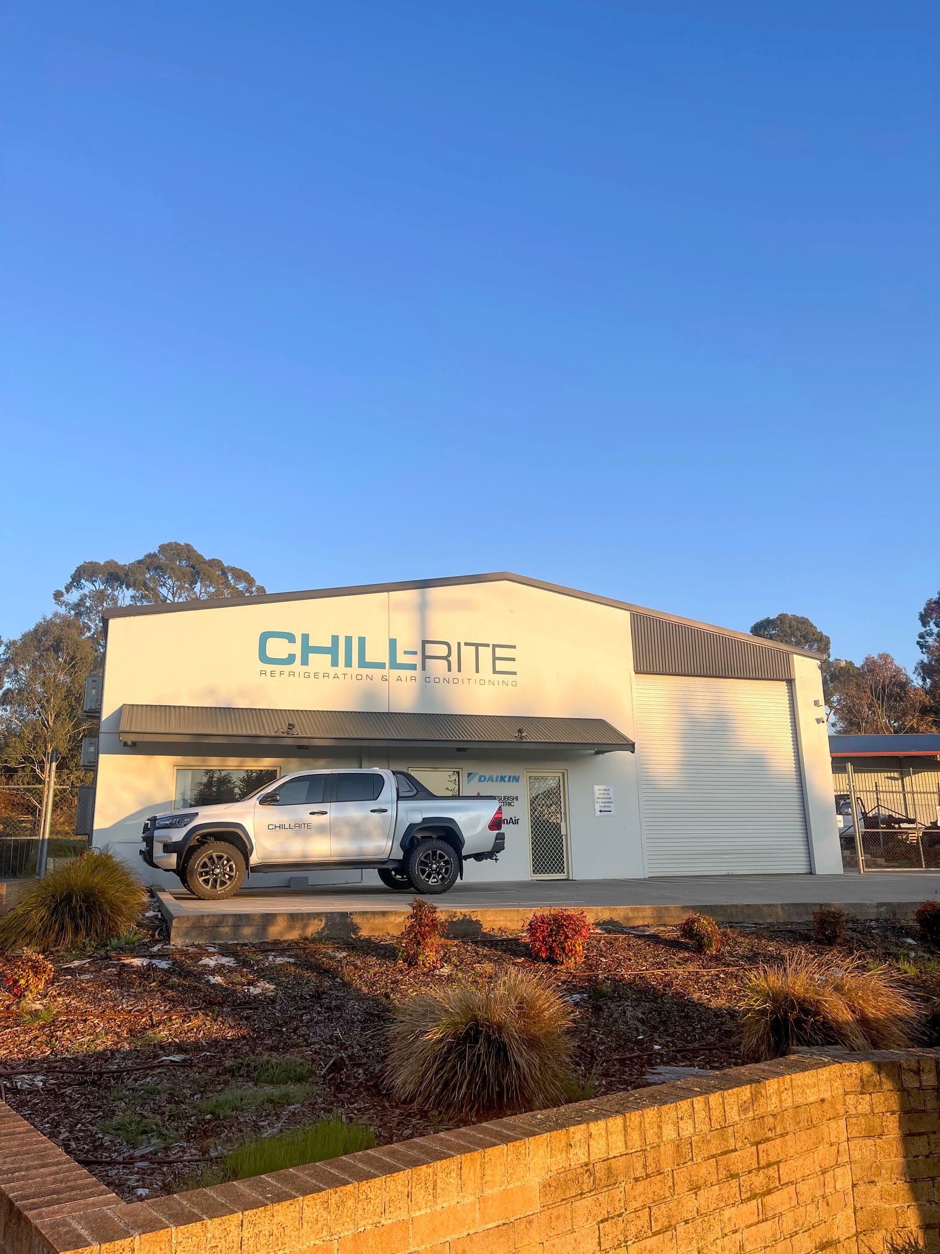 White commercial building with