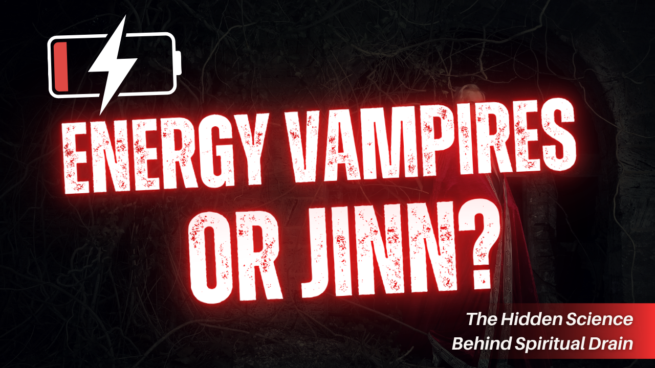 Energy vampires or jinn concept showing spiritual drain and fatigue, highlighting unseen forces.