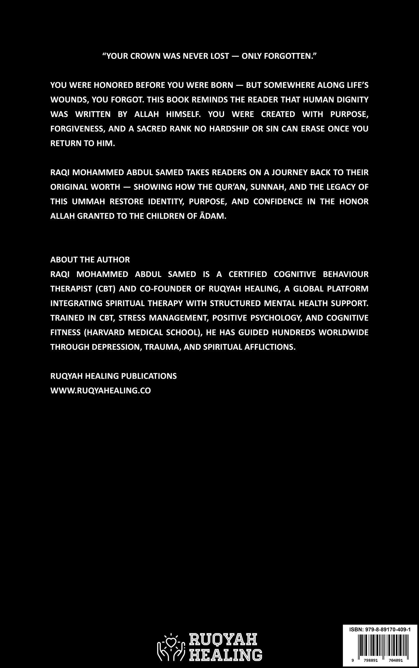 Description page from the free Ruqya Clinic ebook ‘The Crowned Creation: From Adam to You