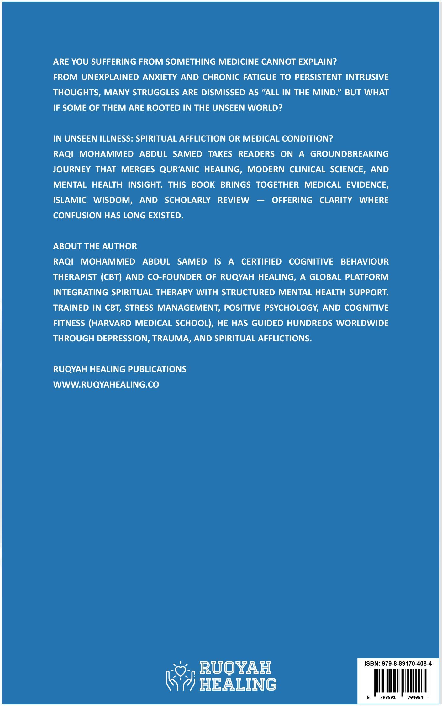 Description page from the free Ruqya Clinic ebook ‘Unseen Illness: Spiritual Affliction or Medical Condition?