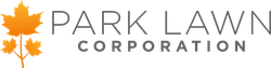 Park Lawn Corporation logo with orange leaf icon and gray text