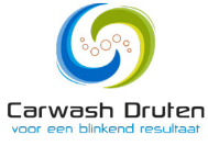 Logo voor Carwash Druten: blauwe en groene spiralen met de tekst