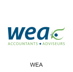 WEA-logo: blauwe