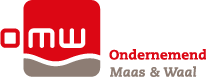 Logo voor Ondernemend Maas & Waal: rood vierkant met witte
