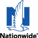 A blue and white logo with a bird on it.