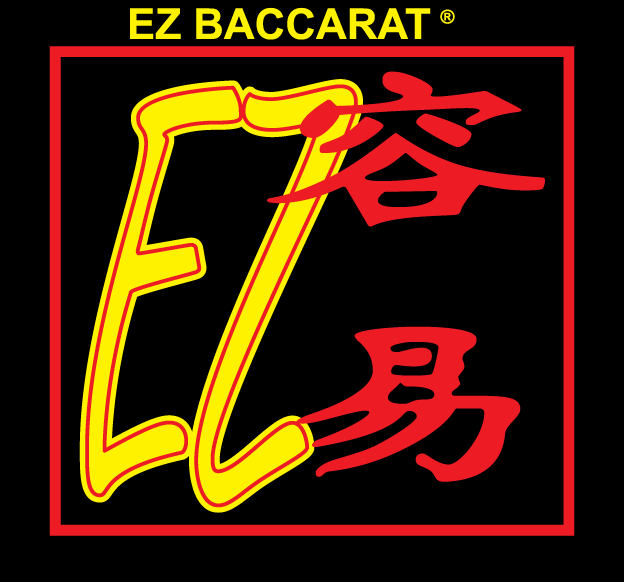 EZ Baccarat logo with yellow and red stylized text on a black background