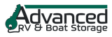 Advanced RV & Boat Storage logo with green RV silhouette and black text on white background