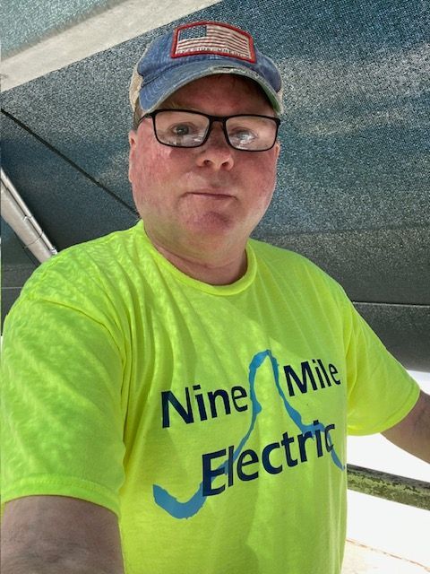 A person wearing a neon yellow 