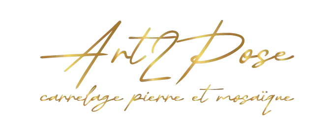 un logo doré pour une entreprise appelée art 2 pose sur un fond blanc.