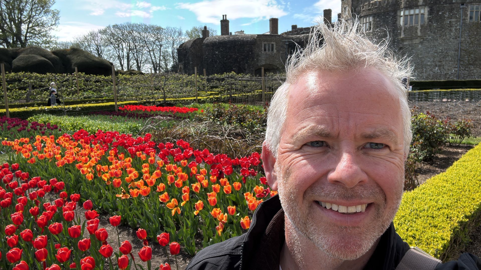 Paul, our local guide, smiling at the camera in the gardens of Walmer Castle, Kent.