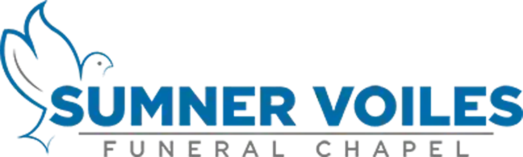 Sumner Voiles Funeral Chapel logo in blue and gray with dove graphic