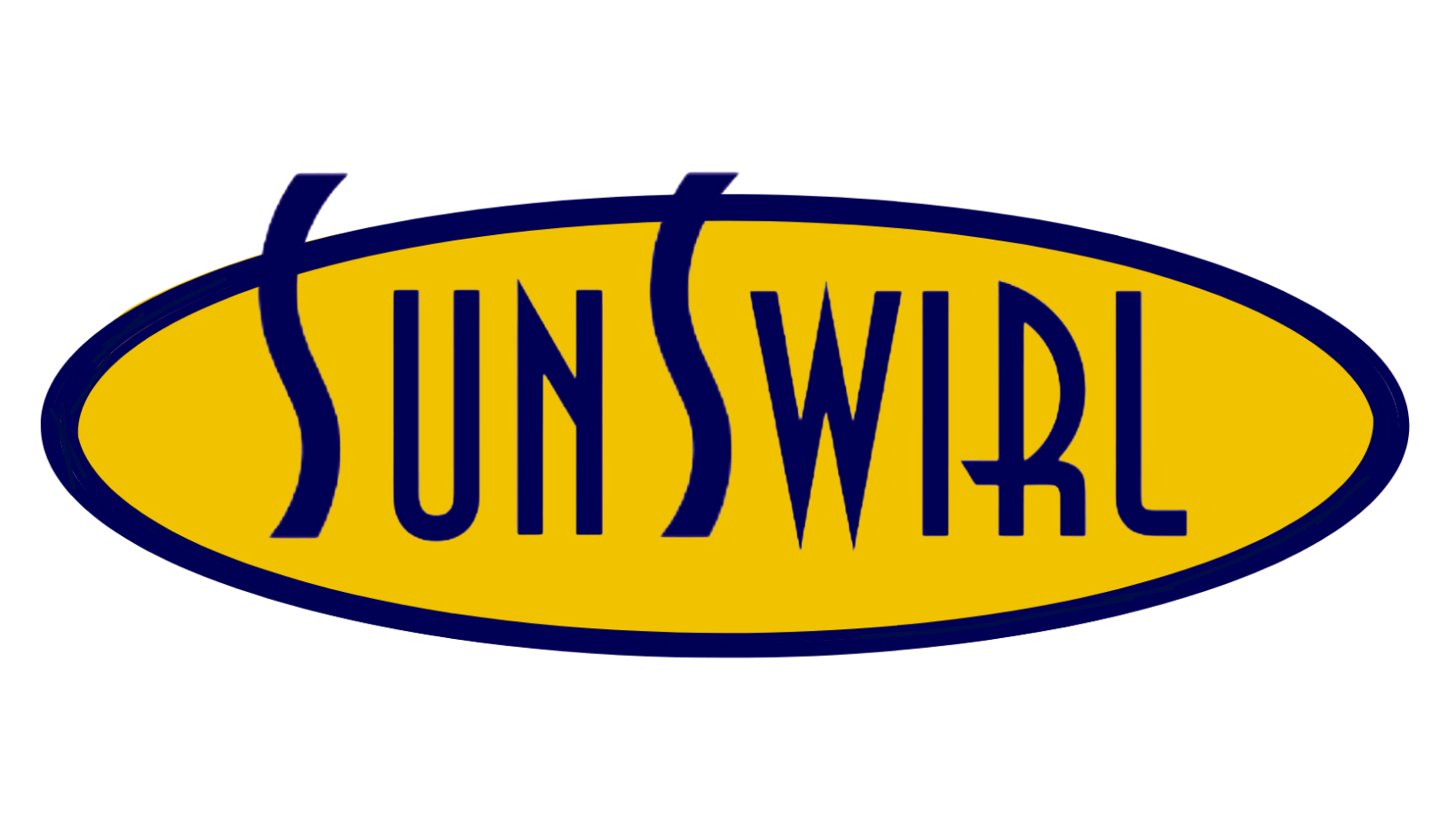 A yellow and blue sun swirl logo on a white background