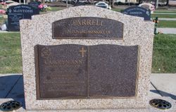 double  Golden crust headstone with bronze plaque