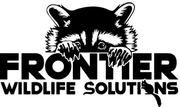 Black and white logo: raccoon peering over the word