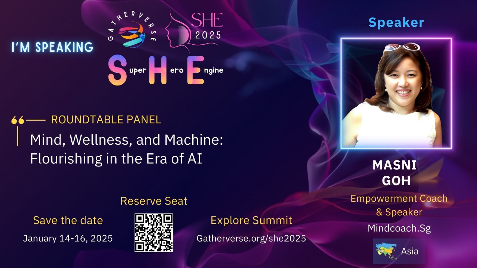 GatherVerse SHE Summit 2025 (Super Hero Engine) OnePager Event Banner