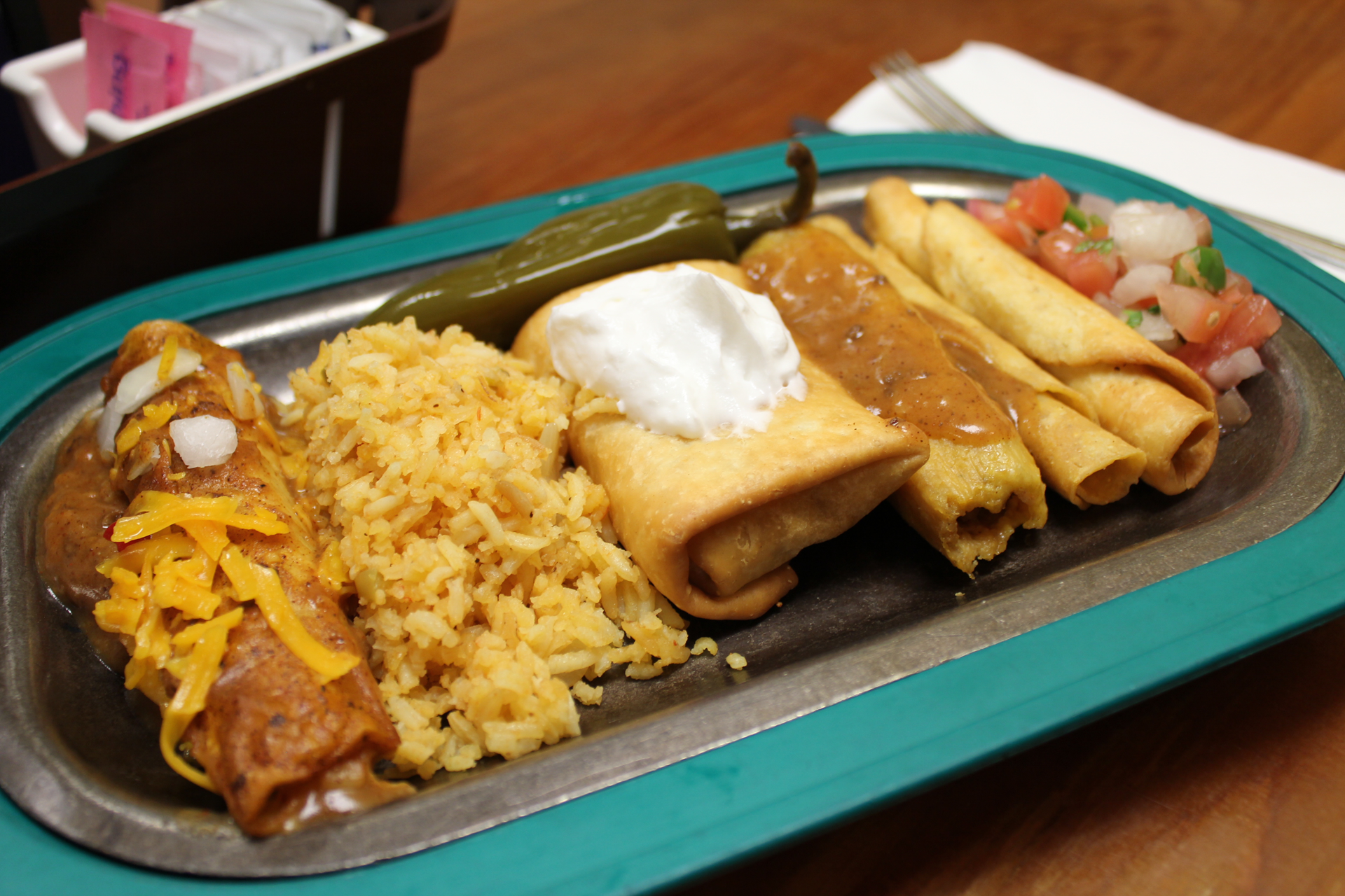 Pancho's Buffet Line Food