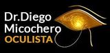 Logo per il Dott. Diego Micocero, oculista, con un occhio dorato stilizzato su sfondo nero.
