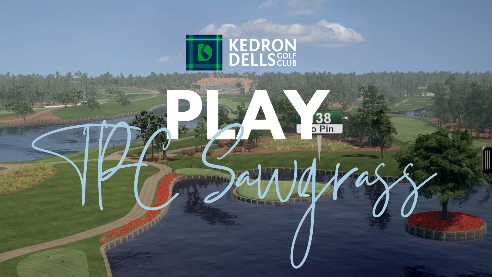 A picture of TPC Sawgrass golf course with the words