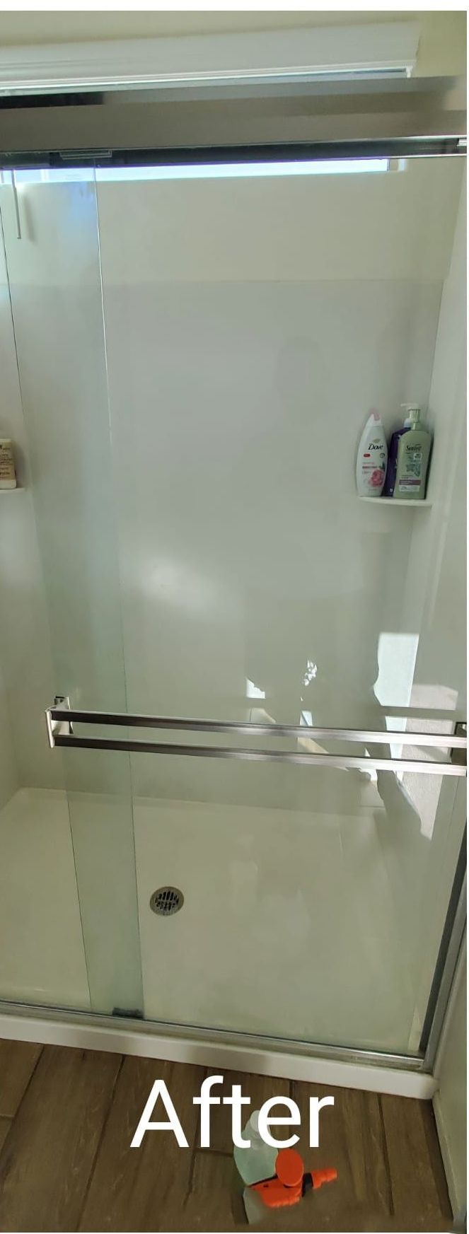 After Bathroom Glass Partition Cleaning