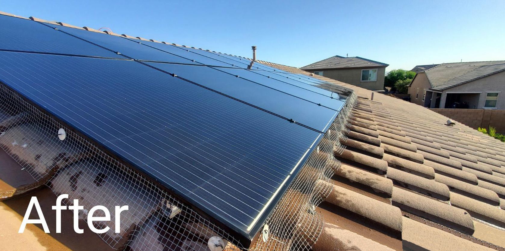After Dirty Solar Panel Cleaning