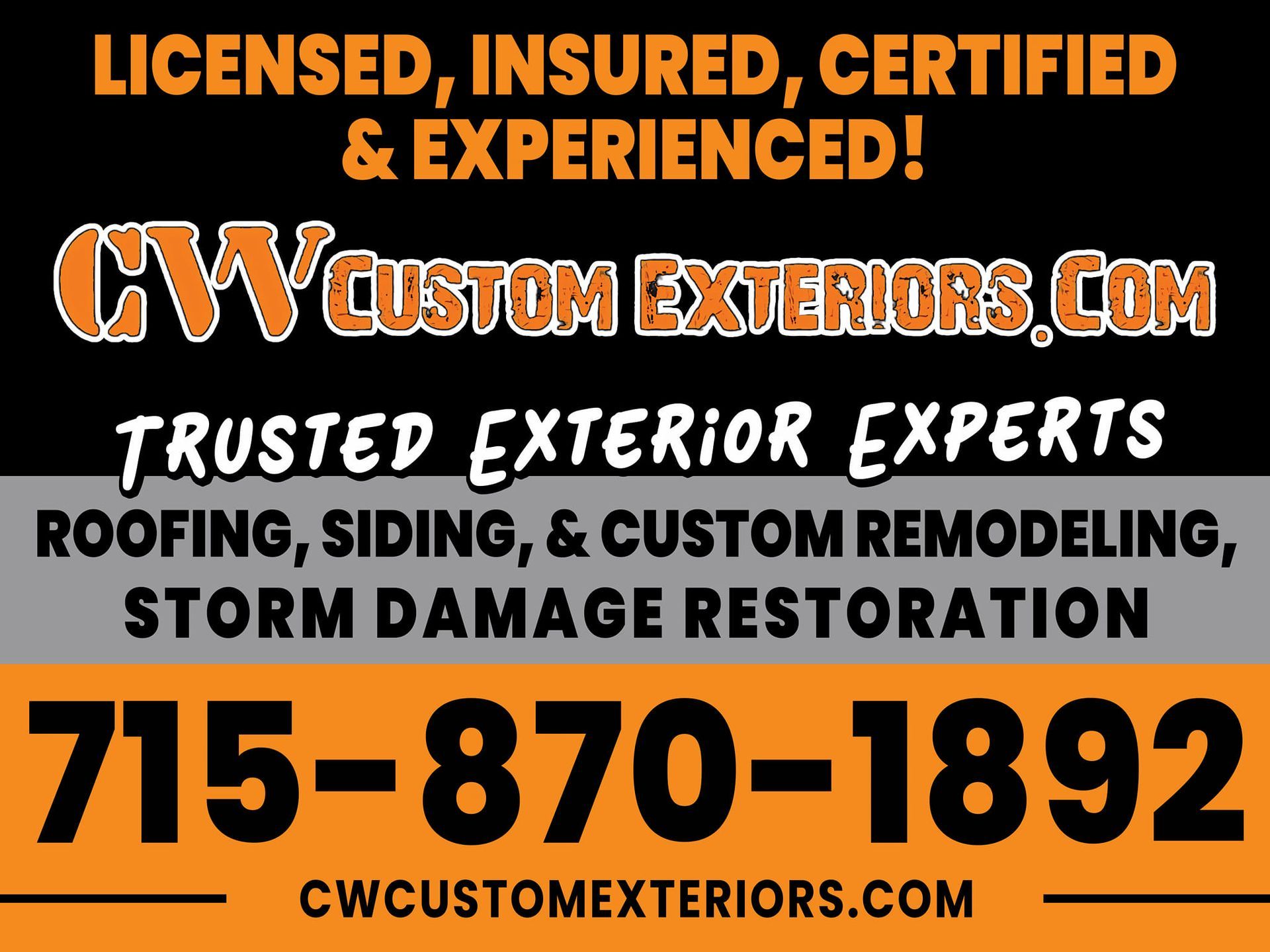 Business Advertisement — Wausau, WI — CW Custom Exteriors Business Advertisement — Wausau, WI — CW Custom Exteriors