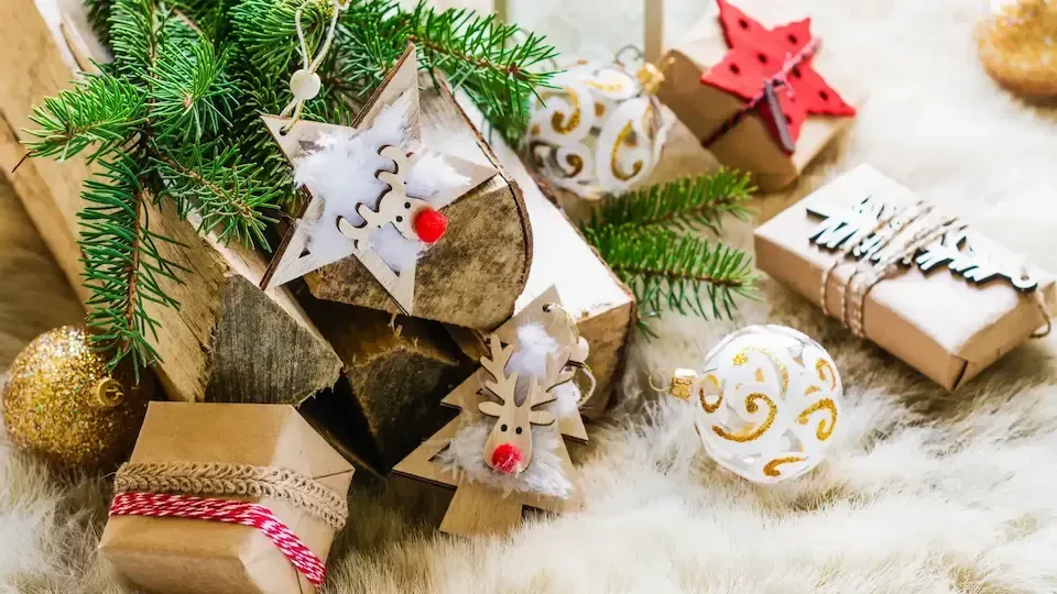 a christmas decoration with a reindeer on it