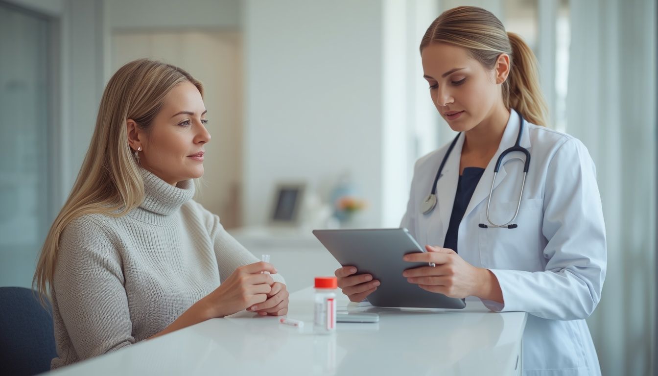 Female patient discussing STD testing with a healthcare provider