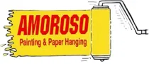 AMOROSO Painting & Paper Hanging logo on a yellow aint roller