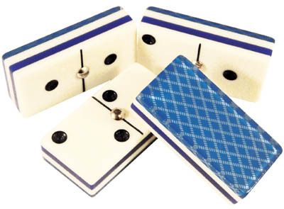 Domino Double Six Blue Bee Card Back Deluxe Case With Spinners