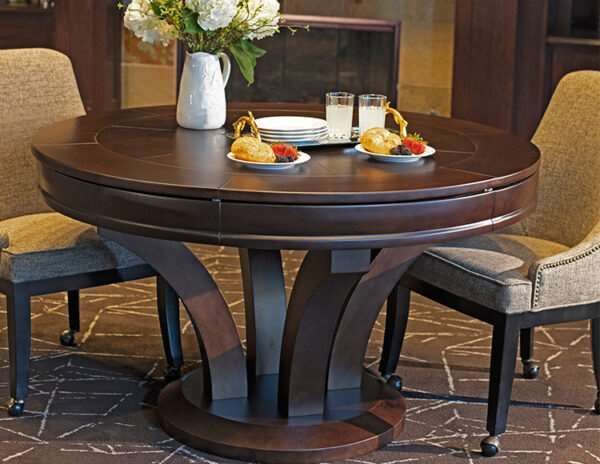 The Reagan Billiard Table Octagonal Convertible Poker Set with 4 Chairs