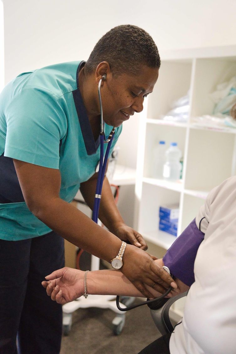Nurse and patient 
