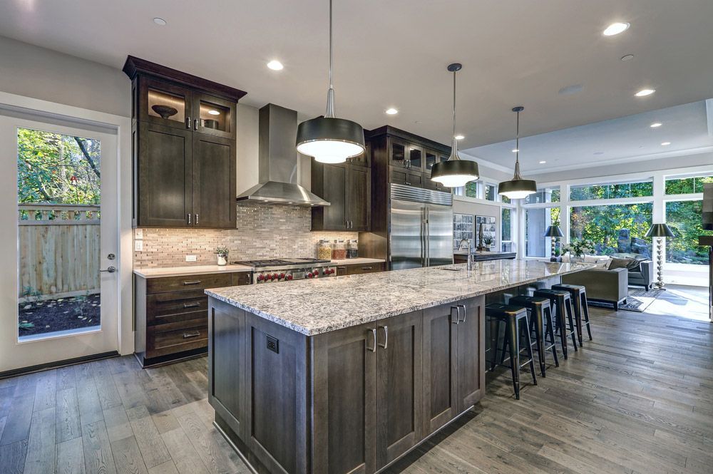A Brown Kitchen Cabinets
