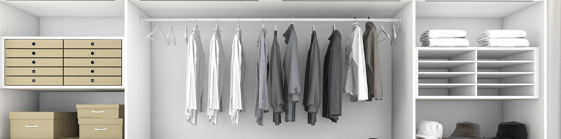 Clothes Hanging In The Closet — Cabinetry In Carrington, NSW