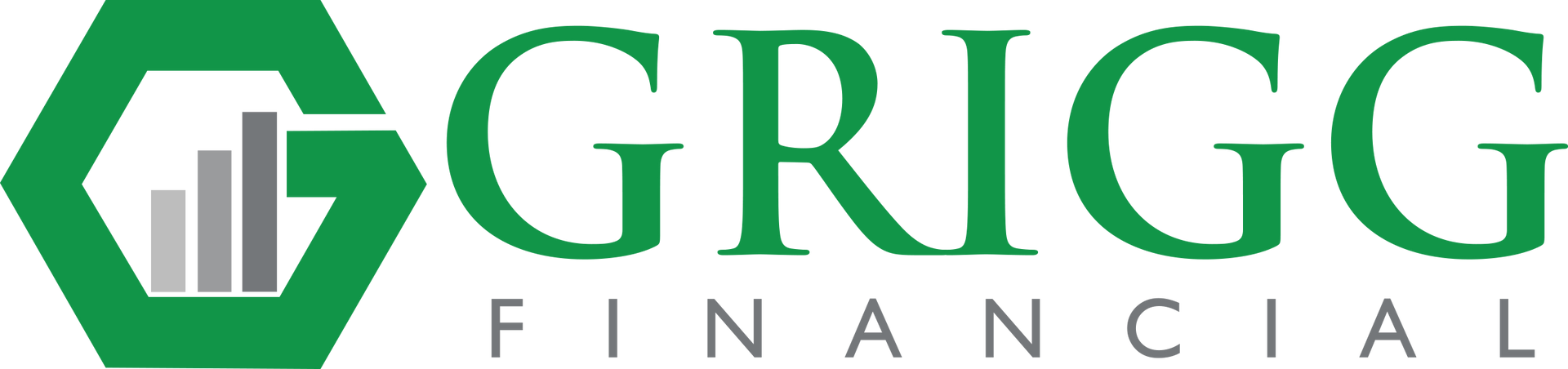 Grigg Financial Solutions The logo for grigg financial is a green hexagon with a graph on it.