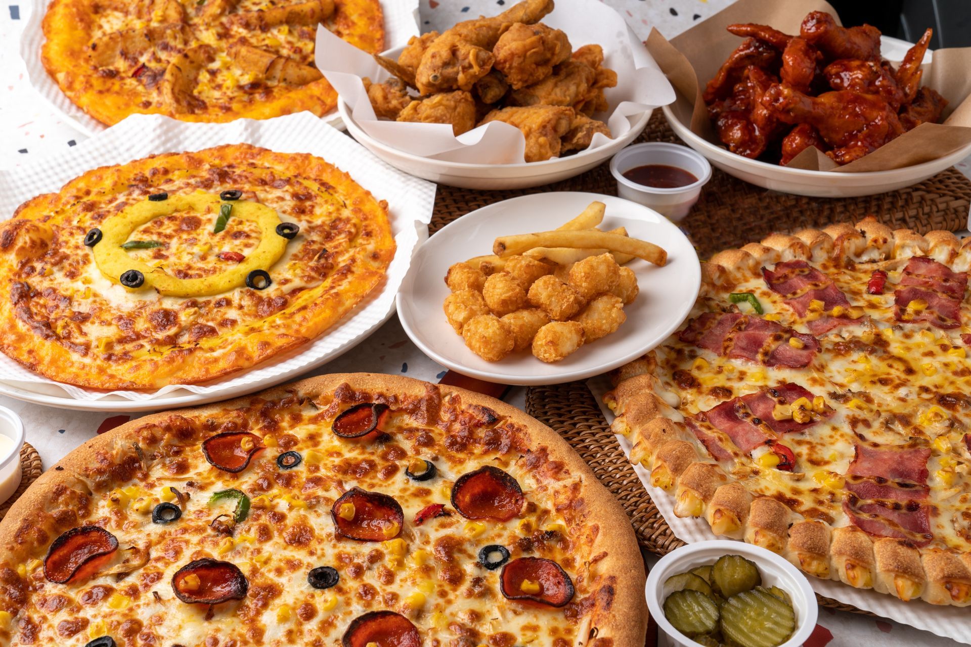 Pizzas and Chicken Wings