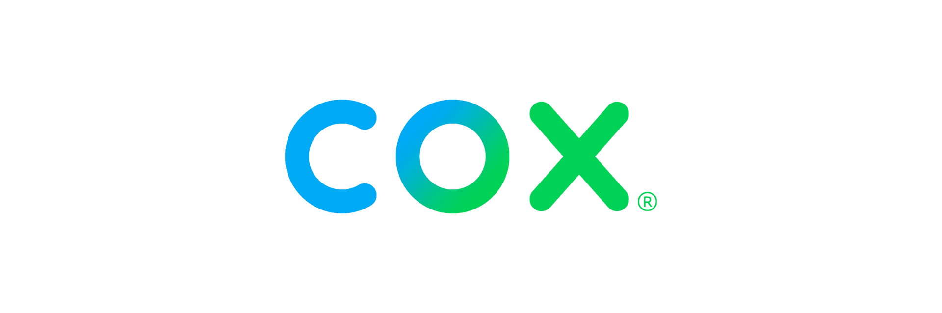 The Cox logo featuring the letters "cox" in a gradient transition from blue to green.