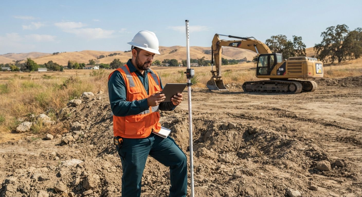 Excavator digging soil during a residential excavation project