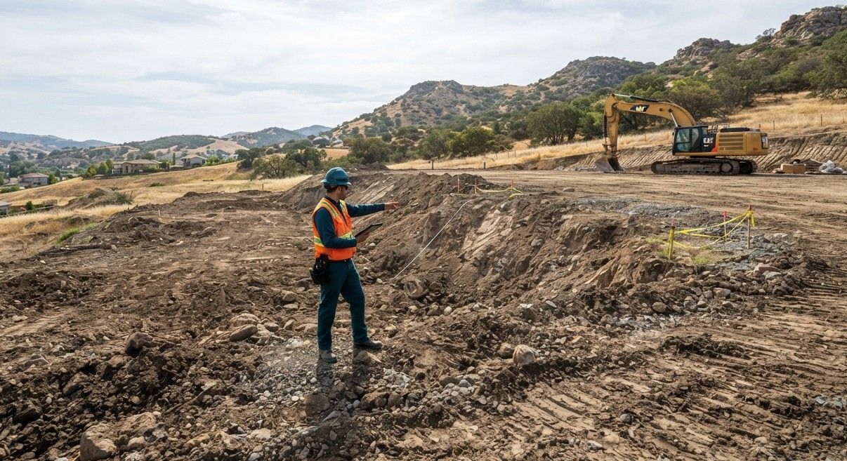 Professional excavation services at a property in Hanford, CA
