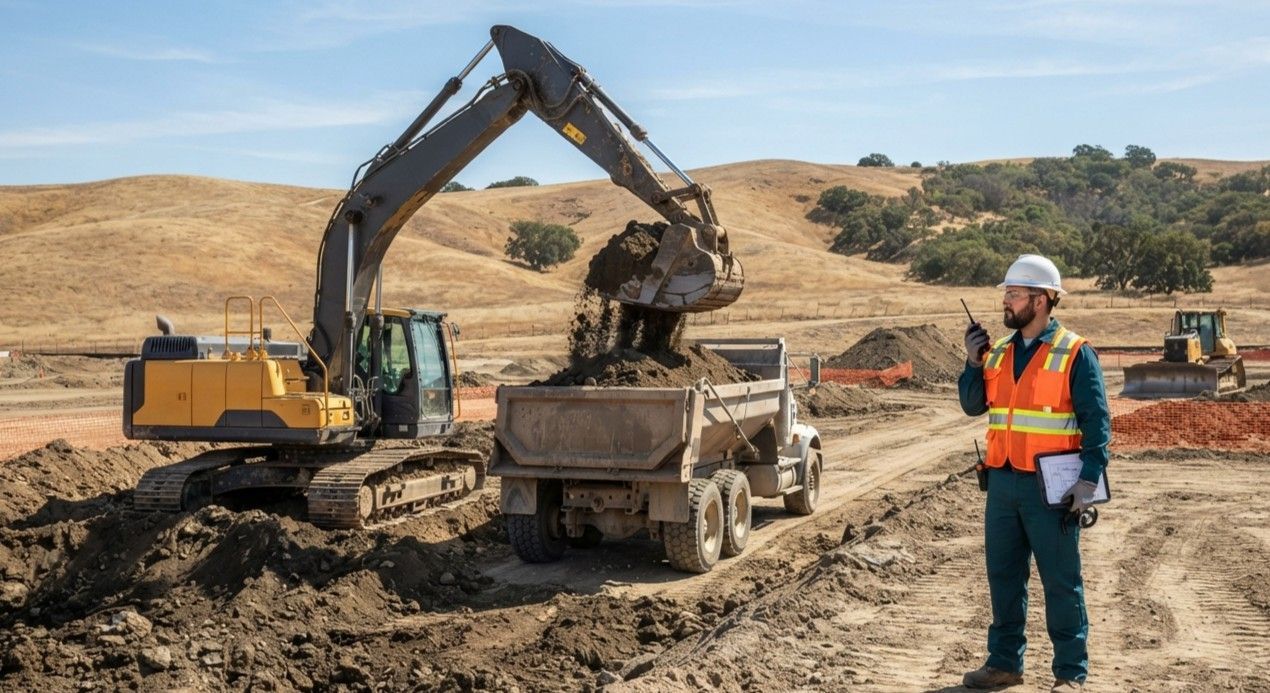Commercial excavation project using professional heavy equipment