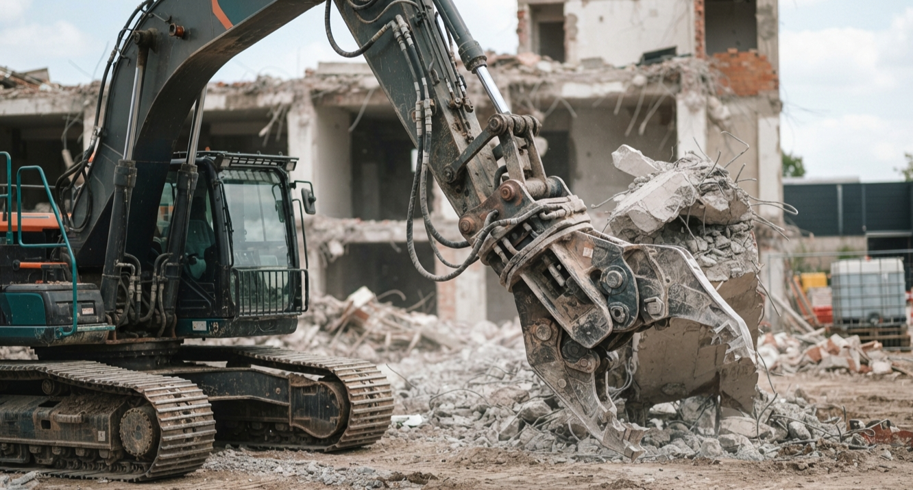Commercial building removal by a professional demolition crew