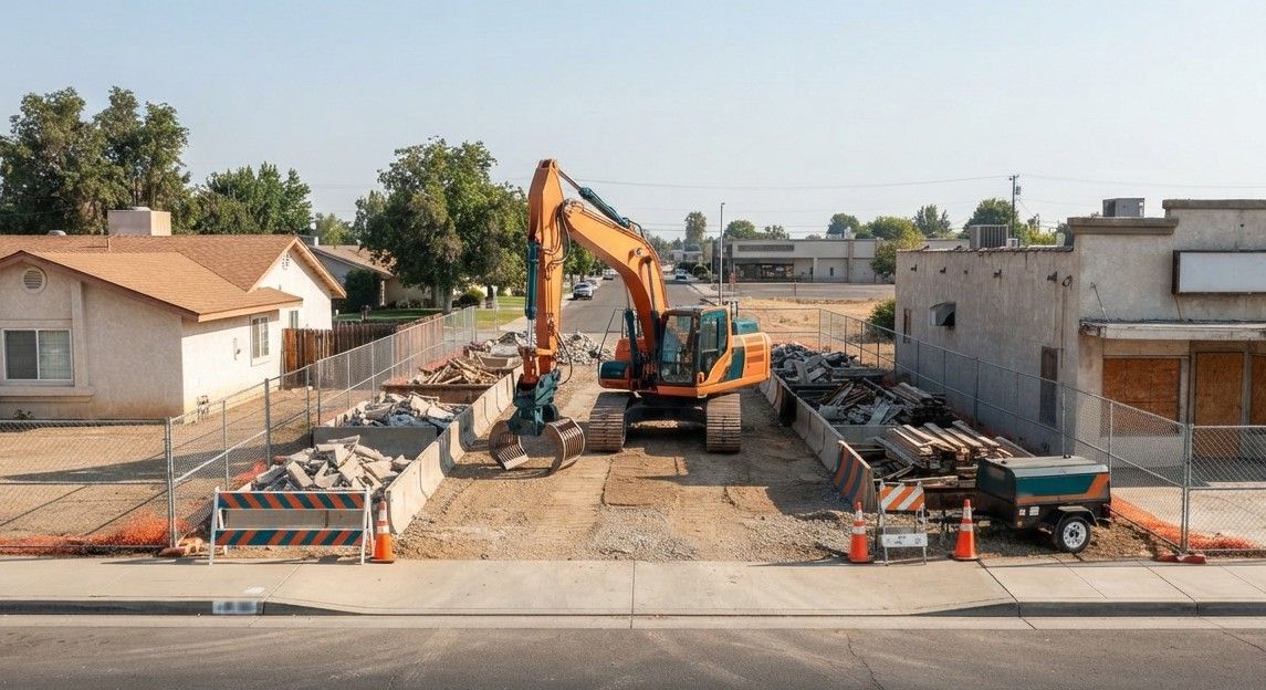 Residential building demolition by Hanford Demolition Services