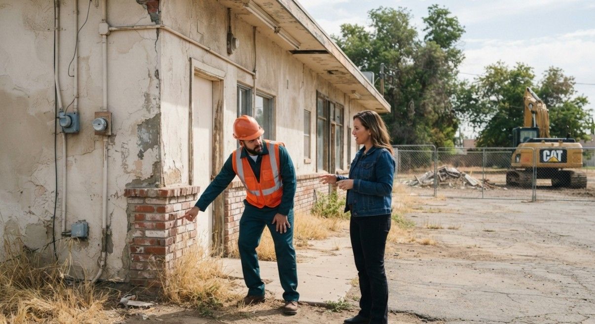 Controlled demolition of an aging residential structure
