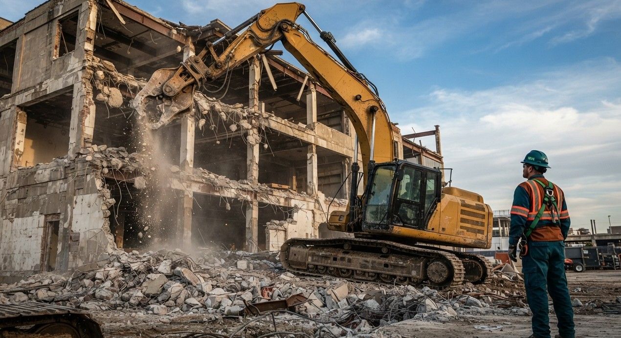 Hanford Demolition Services performing residential house demolition