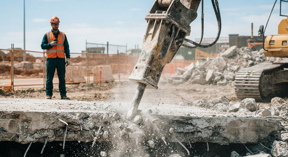 Heavy equipment used for professional demolition services