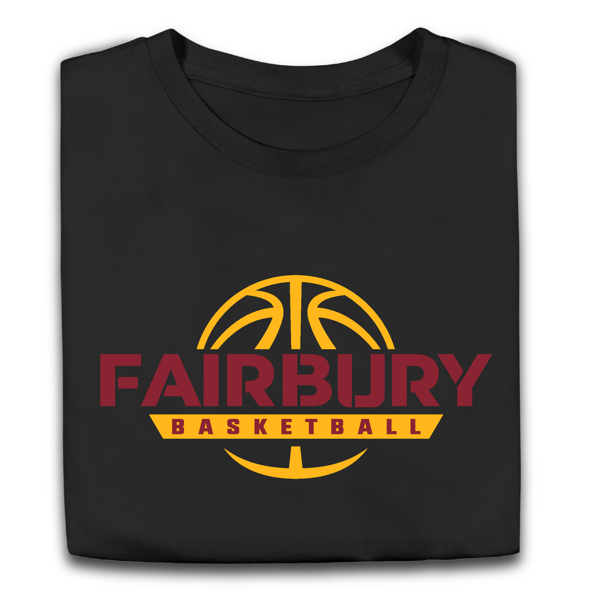 A black shirt that says fairbury basketball on it