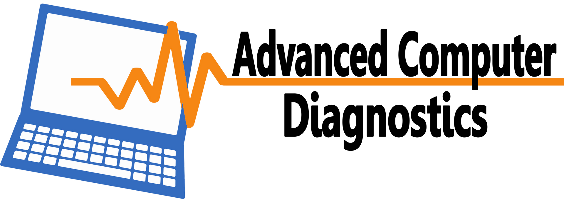 A logo for advanced computer diagnostics with a laptop