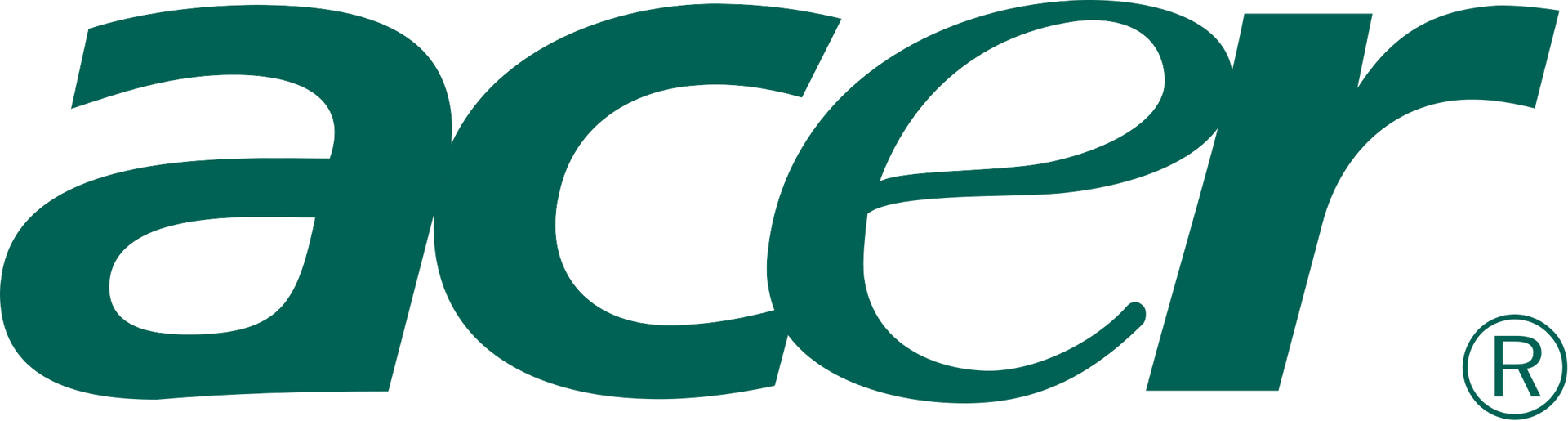A green acer logo on a white background