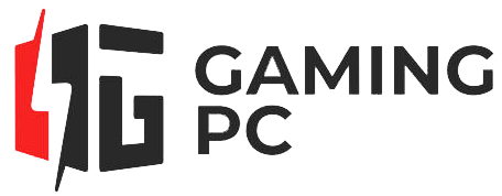 The logo for gaming pc is black and red and looks like a computer.