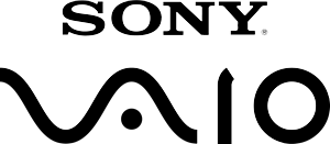 A black and white logo for sony vaio on a white background