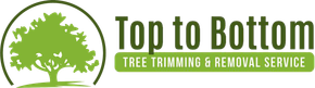 Logo for Top to Bottom Tree Trimming & Removal Service, featuring a tree graphic within a circle.